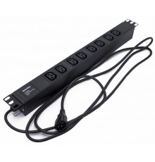 SHE19-8IEC-2.5IEC Блок розеток для 19" шкафов, горизонтальный, 8 розеток IEC320 C13,  482.6x44.4x44.4мм (ДхШхВ) 397033  Hyperline