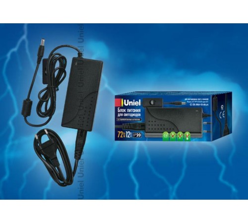 Блок питания для светодиодов с защитой от короткого замыкания и перегрузок, UET-VAJ-030A67 алюм. корпус, 30Вт, 12В, IP67  10587  Uniel