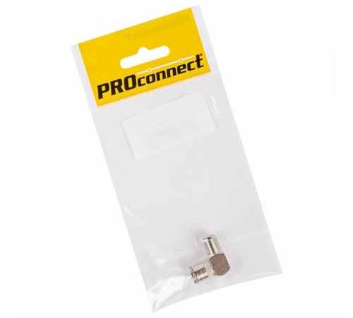 Переходник антенный, (гнездо F - гнездо TV), угловой (1шт.) (пакет) PROconnect  05-4312-4-7  PROconnect