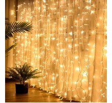 Гирлянда световая  Занавес 3*3 м, ЕNIG - 400W  , 400 диодов, теплый белый, 8 режимов, 220V, IP20  Б0051873  ЭРА