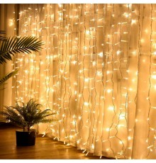 Гирлянда световая  Занавес 3*3 м, ЕNIG - 400W  , 400 диодов, теплый белый, 8 режимов, 220V, IP20  Б0051873  ЭРА