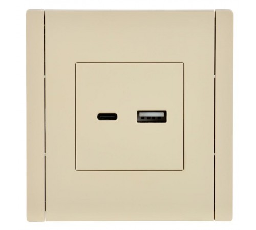FORTE&PIANO Розетка USB A+C 18Вт FP451 ваниль  FP-U22-018-K10  IEK