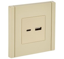 FORTE&PIANO Розетка USB A+C 18Вт FP451 ваниль  FP-U22-018-K10  IEK