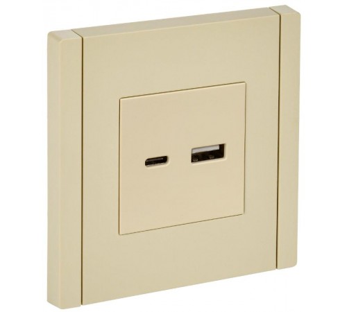 FORTE&PIANO Розетка USB A+C 18Вт FP451 ваниль  FP-U22-018-K10  IEK