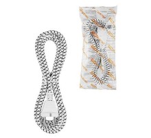 Шнур сетевой с вилкой в тканевой оплетке ПВС 2x0,75мм2 1,8м, 1400 Вт б/з белый  SQ1305-0091  TDM