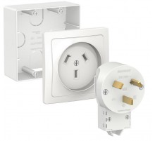 Blanca Белый Силовой комплект 32 А, 250 В: Розетка, вилка, подъемная коробка  BLNSK003231  SE
