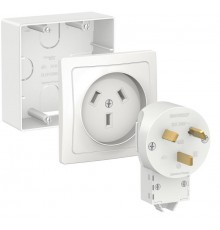 Blanca Белый Силовой комплект 32 А, 250 В: Розетка, вилка, подъемная коробка  BLNSK003231  SE