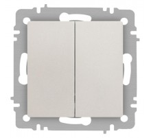Выключатель Intro Accent 6-104-06 двойной, 10А-250В, IP20, СУ, AL/CU, перламутр  Б0063491  Intro