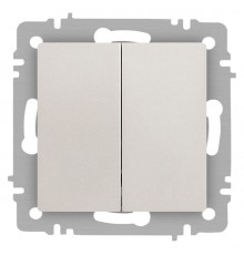 Выключатель Intro Accent 6-104-06 двойной, 10А-250В, IP20, СУ, AL/CU, перламутр  Б0063491  Intro