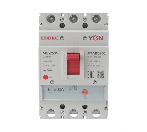 Авт. выкл. YON MGS250 3P 160-200A 36kA  MGS250N-3TAMF0200  DKC