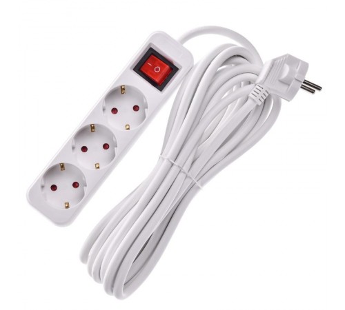 UMA Удлинитель У03К 3 места 2P+PE 5м 3х1,5мм2 16А белый   UM-YP10-16-03-05-ZK-K01  IEK