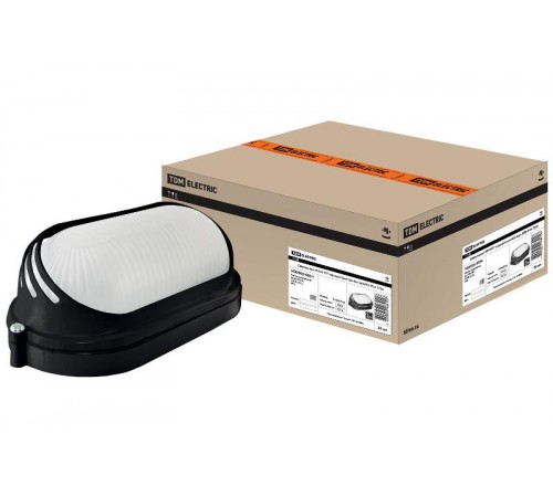 Светильник пылевлагозащищенный под лампу для ЖКХ НПБ1407 черный/овал ресничка 60Вт IP54  SQ0303-0054  TDM