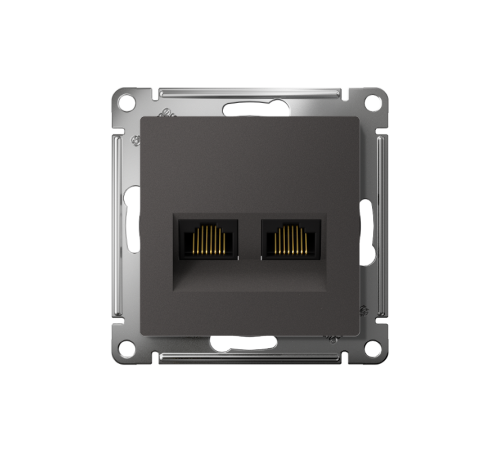 AtlasDesign Базальт Розетка 2-ая компьютерная RJ45+RJ45, кат.5Е, механизм  ATN001485  SE