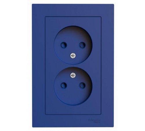 AtlasDesign Аквамарин Розетка 2-ая без заземления со шторками,16А, в сборе  ATN001122  SE