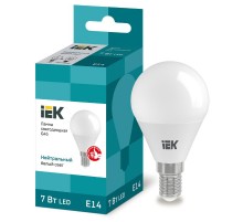 Лампа светодиодная LED 7Вт Е14 220В 4000К G45 шар  LLE-G45-7-230-40-E14  IEK