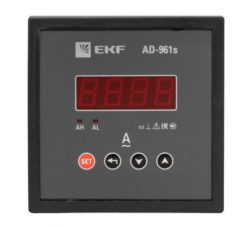 Амперметр AD-961s цифровой на панель 96x96 (квадратный вырез) однофазный в коротком корпусе PROxima  AD-961s  EKF