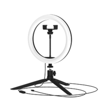 Светильник кольцевой 14W 700lm 3000-6500K 5V USB IP20 260*23мм черный дим пульт LED 1/20  RL002  Gauss