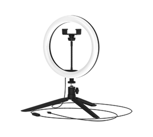 Светильник кольцевой 14W 700lm 3000-6500K 5V USB IP20 260*23мм черный дим пульт LED 1/20  RL002  Gauss