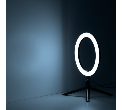 Светильник кольцевой 14W 700lm 3000-6500K 5V USB IP20 260*23мм черный дим пульт LED 1/20  RL002  Gauss