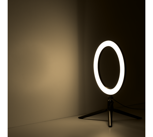 Светильник кольцевой 14W 700lm 3000-6500K 5V USB IP20 260*23мм черный дим пульт LED 1/20  RL002  Gauss