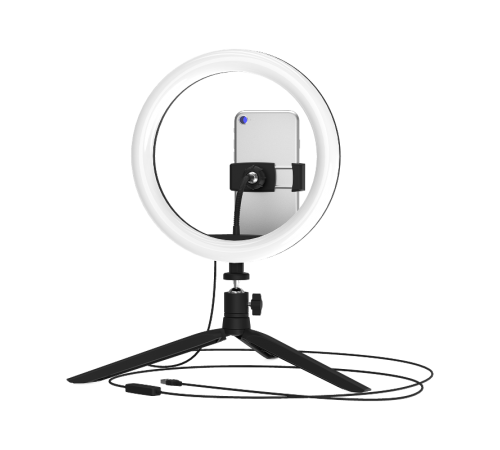 Светильник кольцевой 14W 700lm 3000-6500K 5V USB IP20 260*23мм черный дим пульт LED 1/20  RL002  Gauss