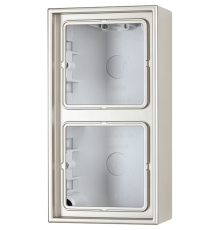 Рамка для вертикальной и горизонтальной установки, 2 поста, накладной монтаж; дюропласт; нержавеющая сталь; Edelstahl  ES2582A-L  Jung