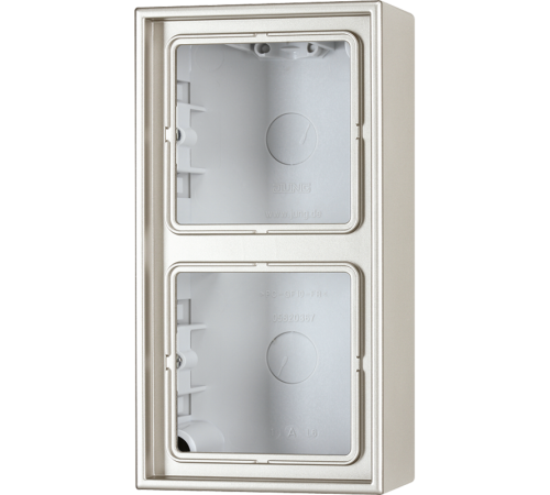 Рамка для вертикальной и горизонтальной установки, 2 поста, накладной монтаж; дюропласт; нержавеющая сталь; Edelstahl  ES2582A-L  Jung