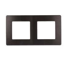 Рамка для розеток и выключателей серия 12 12-5102-05 на 2 поста, сатин, антрацит  Б0052513  ЭРА