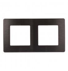 Рамка для розеток и выключателей серия 12 12-5102-05 на 2 поста, сатин, антрацит  Б0052513  ЭРА