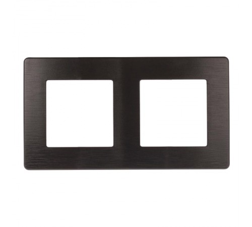 Рамка для розеток и выключателей серия 12 12-5102-05 на 2 поста, сатин, антрацит  Б0052513  ЭРА