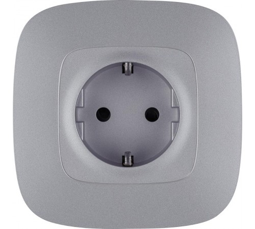 Valena ALLURE DIY Алюминий Розетка 1-ая с/з с защитными шторками, винт.зажим  753924  Legrand