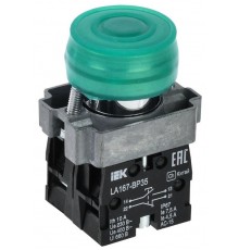Кнопка LA167-BP35 d=22мм 1з+1р зеленая  BBT20-BP35-3-22-67-K06  IEK