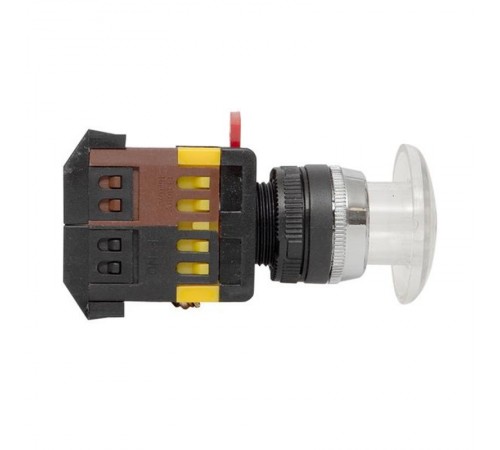 Кнопка AELA-22 "Грибок" белая с подсветкой NO+NC 220В EKF PROxima  pbn-aela-1w-220  EKF