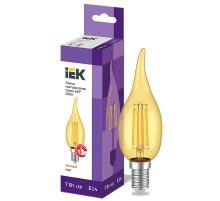 Лампа светодиодная LED CВ35 св.н/в зол. 7Вт 230В 2700К E14 серия 360°  LLF-CB35-7-230-30-E14-CLG  IEK