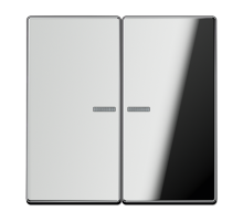 Клавиша для KNX кнопки с окошком, 2 группы; металл; хром  GCR102KO5  Jung