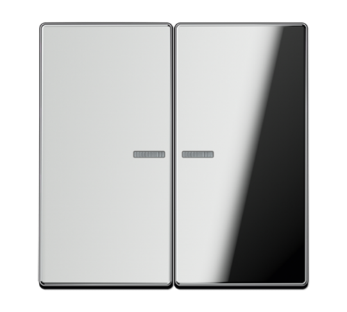 Клавиша для KNX кнопки с окошком, 2 группы; металл; хром  GCR102KO5  Jung