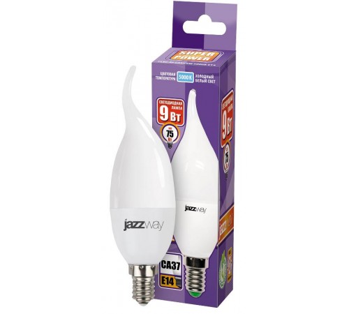 Лампа светодиодная LED 9Вт E14 230В 5000К PLED- SP CA37  2859549A  Jazzway