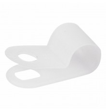 Кабельная скоба под винт 6 мм, белая, упаковка 50 шт.  07-4406  REXANT