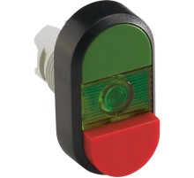 Кнопка двойная MPD12-11G (зеленая/красная-выступающая) зеленая л инза без текста  1SFA611141R1102  ABB