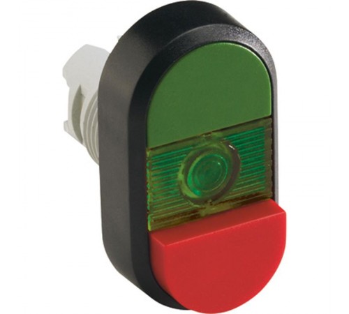 Кнопка двойная MPD12-11G (зеленая/красная-выступающая) зеленая л инза без текста  1SFA611141R1102  ABB