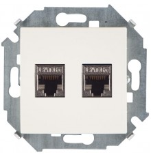 Simon 15 Сл. кость Розетка компьютерная двойная RJ45 кат.6а (АМР, FTP)  1591564-031  Simon