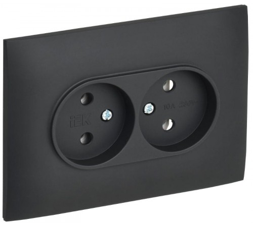 SKANDY Розетка 2-местная без з/к/ш 10А в сб. SK-R10G графит  SK-R20-10-K53-F  IEK
