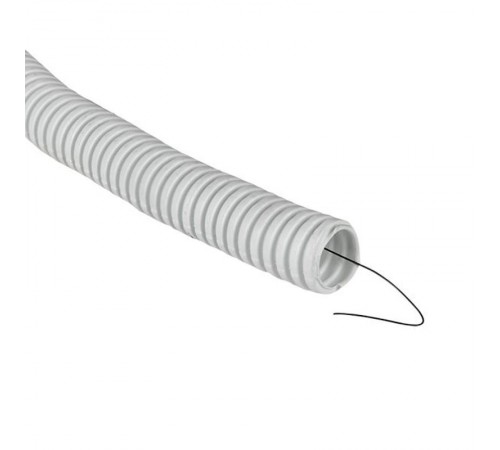 Труба гофр.ПВХ Plast с зондом d16мм (100м) белая EKF  tg-z-16-100-white  EKF