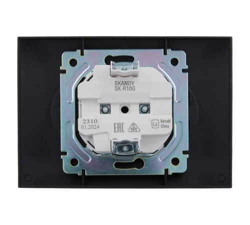 SKANDY Розетка 2-местная без з/к/ш 10А в сб. SK-R10G графит  SK-R20-10-K53-F  IEK