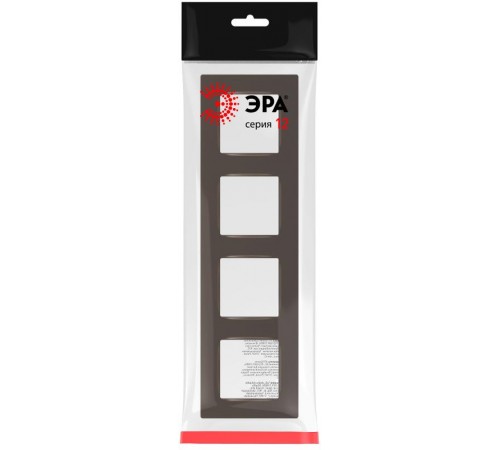 Рамка для розеток и выключателей  Серия 12 12-5204-13 на 4 поста, Классик, бронза  Б0067739  ЭРА