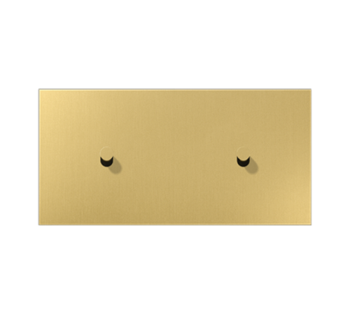 Центральная плата, 2 поста, для горизонтальной установки, тумблеры 1+1,конус; металлическое исполнение; латунь классик; серия LS  ME12-200CK25  Jung