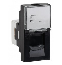 Розетка модульная компьютерная RJ-45 45х22,5мм чернаяАДЛ 13-902-ЧРувинил