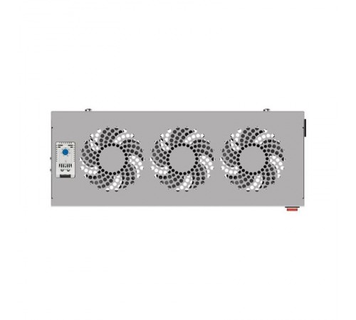 Блок охлаждения TERACOM PRO 3 вентилятора с выключателем и термостатом NO серый  TRP-FN-31TNO-GR  EKF