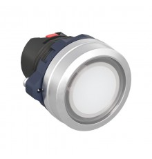 Головка кнопки плоская прозрачная с фиксацией, белая, алюминий  M22P-FLLWA  DKC