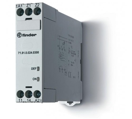 Термисторное реле (PTC); без памяти отказов; питание 24В АС/DC; выход 1NO 10A; ширина 22.5мм; степень защиты IP20  719100240300PAS  Finder